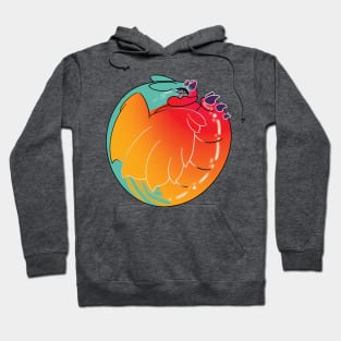 Curled Dragon Sunset over Water :: Dragons and Dinosaurs Hoodie